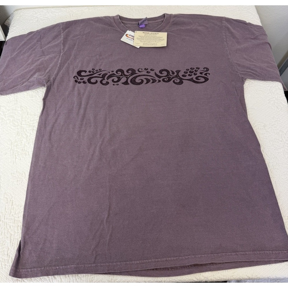 Vtg Wine Dyed Crazy Shirts Maori Tribal Wrap Around T-shirt Men's Size XL NWT